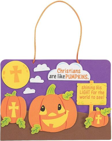 7 1/2" x 5 1/2" Foam Christian Pumpkin Craft Kit - Fun Religious Craft - Makes 12 in Saudi Arabia
