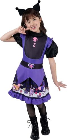 Hello Kitty و Friends Kuromi فستان Halloween الرسمي للشباب - فستان مطبوع بجودة عالية مع عقال in Saudi Arabia