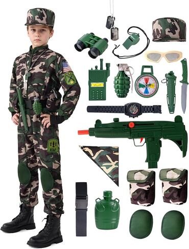 أزياء جيش إبداعات Spooktacular للأولاد ، زي الأطفال العسكريين ، ملابس قوات Camo الخاصة للأطفال Cosplay Cosplay in Saudi Arabia