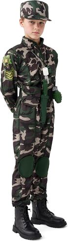أزياء جيش إبداعات Spooktacular للأولاد ، زي الأطفال العسكريين ، ملابس قوات Camo الخاصة للأطفال Cosplay Cosplay in Saudi Arabia