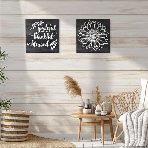 Doublefill 4 PCs مغسول علامات خشبية فارغة ، 12 × 12 × 0.6 بوصة علامات فارغة للحرف اليدوية ، قماش خشبي ريفي ، لوحة خشبية ، ألواح خشبية لصياغة مشاريع الجدار DIY صنع الهدايا (أبيض) in Saudi Arabia