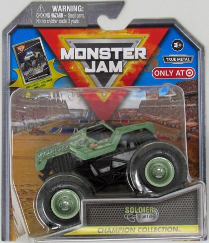 Monster Jam Stadium Series Colruction Collection Monster Truck - 1:64 ، يأتي مع بطاقة تداول قابلة للتحصيل (جندي ثروة) in Saudi Arabia