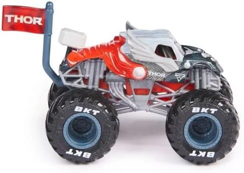 Monster Jam 2024 Marvel 1:64 Scale Diecast Series 1 Monster Truck with Flag: Thor in Saudi Arabia