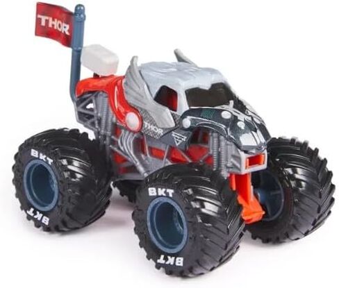 Monster Jam 2024 Marvel 1:64 Scale Diecast Series 1 Monster Truck with Flag: Thor in Saudi Arabia