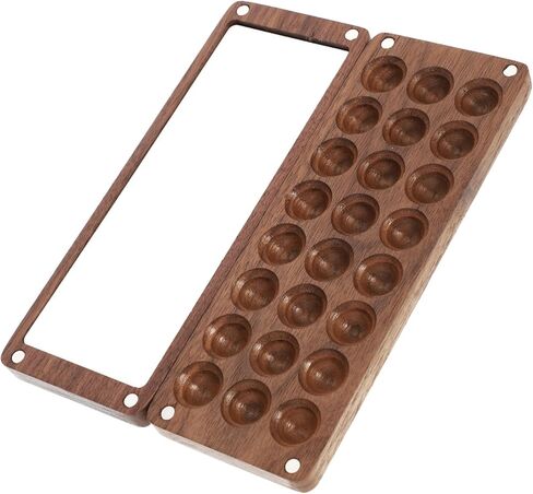 Housoutil Mini Handmade Black Walnut Watercolor Palette Box Compartments Portable Pigment Mixing Case for Boys and Girls Art Painting in Saudi Arabia