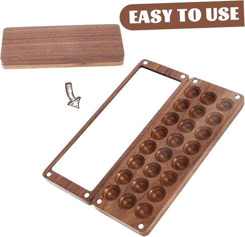 Housoutil Mini Handmade Black Walnut Watercolor Palette Box Compartments Portable Pigment Mixing Case for Boys and Girls Art Painting in Saudi Arabia