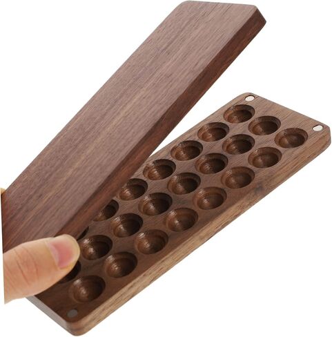 Housoutil Mini Handmade Black Walnut Watercolor Palette Box Compartments Portable Pigment Mixing Case for Boys and Girls Art Painting in Saudi Arabia