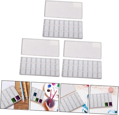 3Pcs Compartment Watercolor Pigment Box Empty Color Mixing Tray for Artists DIY Crafts Oil Painting Easy to Clean and Lightweight Design in Saudi Arabia