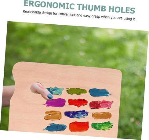 Housoutil Wooden Painting Palette for Artists and Beginners Thickened Linden Wood Mixing Tray for Acrylic and Oil Paints Lightweight Art Accessory in Saudi Arabia
