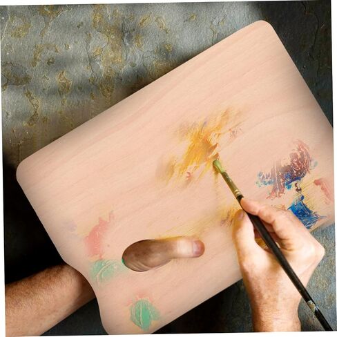 Housoutil Wooden Painting Palette for Artists and Beginners Thickened Linden Wood Mixing Tray for Acrylic and Oil Paints Lightweight Art Accessory in Saudi Arabia