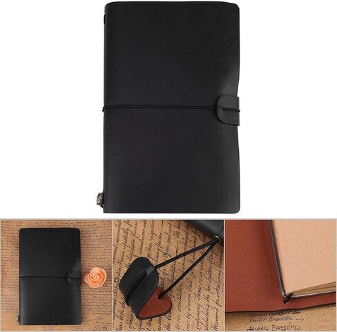 دفتر Lvifloae متعدد الاستخدامات ، كلاسيكي ، كمبيوتر محمول من Pu Leather Travel Notebor ، مجلة Diary Diary Dillepad Leather Leather Vintage Pocket Diary Gift للعائلة والأصدقاء (أسود) in Saudi Arabia