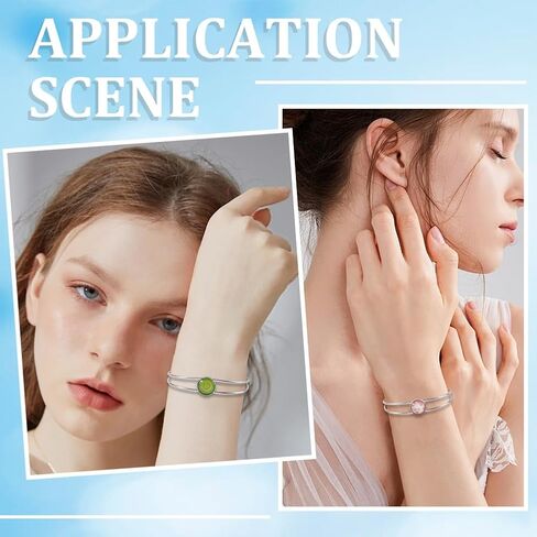 Sunnyclue 8pcs أساور cabochon قابلة للتعديل فارغة سبارت الفضة المعادن 304 الفولاذ المقاوم للصدأ الكفة القابلة للتوسيع جولة cabochons الإطار bange قاعدة صينية فارغة لجوهر السوار صنع المجوهرات DIY الملحقات in Saudi Arabia