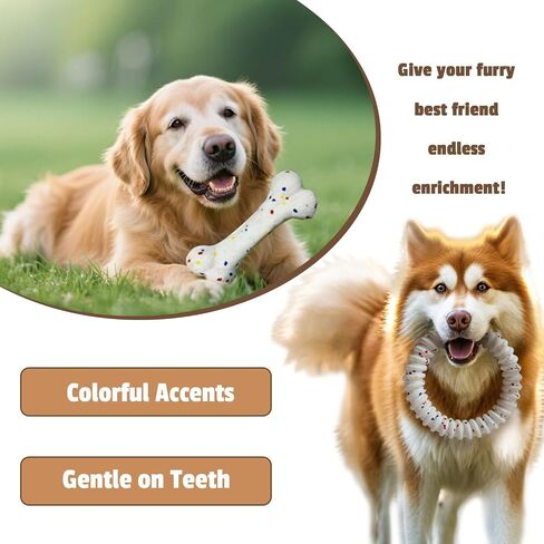 SYMHOBBY Indestructible Dog Toys Balls for Aggressive Chewers 3.1inch Bone Magic Ring Durable Bouncy Floating Frisbee Dog Teething Toys for Large Dogs 3pcs in Saudi Arabia