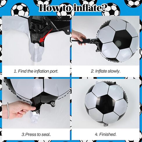 Soccer Balloons, Metallic Blue Silver Balloons with 18 Inch Soccer Ball Foil Print Balloon for Sport Theme Party Decorations, Chrome Silver Blue Confetti Balloon for Boys Men Birthday in Kuwait