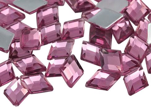 Allstarco 10x7mm Pink Hot .NAP01 Flat Back Diamond Acrylic Rhinestones Plastic Gems for Jewelry Making Costume Jewels Cosplay Embelishments - 100 Pieces in Saudi Arabia