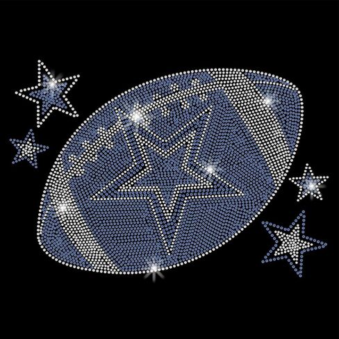 مكواة كرة قدم أمريكية رائعة على أحجار الراين نجوم بلينغ زجاج راينستون كرات DIY Hotfix Transfer Transfer Transfer Patches Rhinestone Patches for T-Shirt Hoodies Hoodies Craft Decors in Saudi Arabia