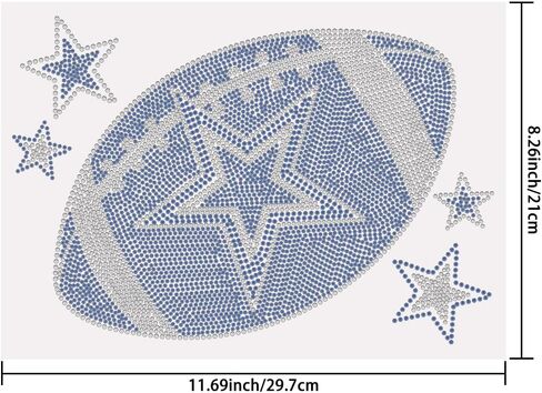مكواة كرة قدم أمريكية رائعة على أحجار الراين نجوم بلينغ زجاج راينستون كرات DIY Hotfix Transfer Transfer Transfer Patches Rhinestone Patches for T-Shirt Hoodies Hoodies Craft Decors in Saudi Arabia