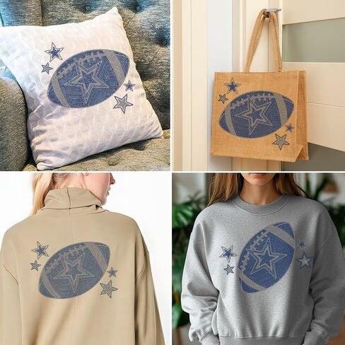مكواة كرة قدم أمريكية رائعة على أحجار الراين نجوم بلينغ زجاج راينستون كرات DIY Hotfix Transfer Transfer Transfer Patches Rhinestone Patches for T-Shirt Hoodies Hoodies Craft Decors in Saudi Arabia