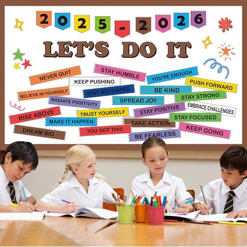 Welcome Back to School Bulletin Board Motivational Classroom Decorations Set This is Your Year Paper Cutouts Colorful Positive Affirmation for Office Home Nursery Chalkboard Wall Door Supplies in Saudi Arabia
