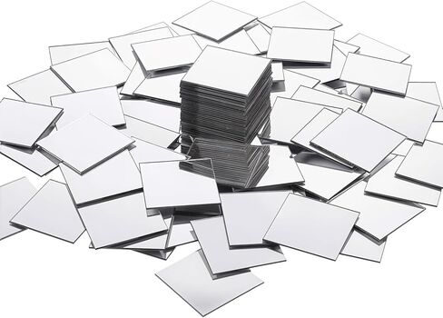 200 Pcs Mini Square Mirror Tiles 1 Inch Adhesive Small Craft Mirrors Acrylic Mirror Wall Stickers for Home Wall Table Decor Crafts DIY Projects in Kuwait