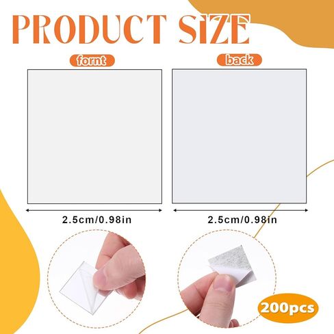 200 Pcs Mini Square Mirror Tiles 1 Inch Adhesive Small Craft Mirrors Acrylic Mirror Wall Stickers for Home Wall Table Decor Crafts DIY Projects in Kuwait