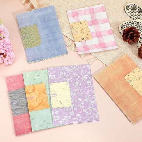 48 Sheets Scrap Book Paper, Pastel paper and Mesh Fabric Assorted Set, Vintage Mesh Fabric Craft Kit for Planner Bullet Junk Journal Supplies, Scrapbook Photo Album Decor (7x5 Inches) in Saudi Arabia