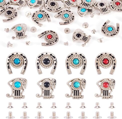 Beadthoven 20pcs أزرار سبائك الفيروز الأزرار العتيقة الفضية المعدنية الأزرار عتيقة أزرار خياطة مستديرة مسطحة in Saudi Arabia