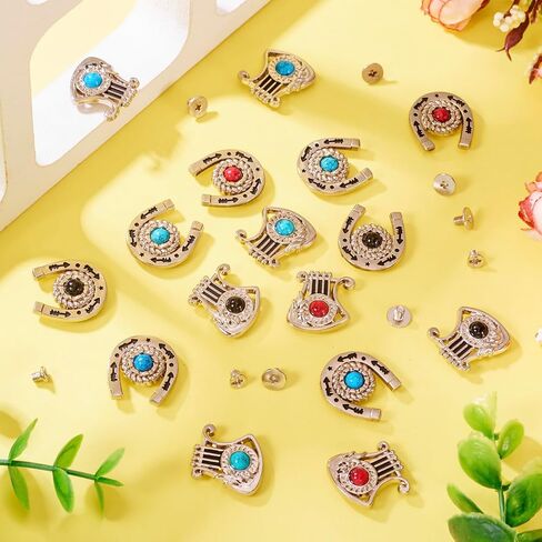 Beadthoven 20pcs أزرار سبائك الفيروز الأزرار العتيقة الفضية المعدنية الأزرار عتيقة أزرار خياطة مستديرة مسطحة in Saudi Arabia