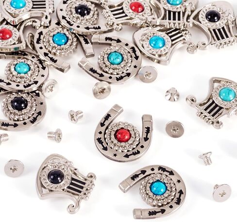 Beadthoven 20pcs أزرار سبائك الفيروز الأزرار العتيقة الفضية المعدنية الأزرار عتيقة أزرار خياطة مستديرة مسطحة in Saudi Arabia
