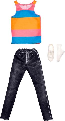 Barbie Fashion Pack Ken HJT24 مجموعة ملابس لكين دمية سراونز سراونز + أعلى دبابات مخطط وأحذية رياضية بيضاء in Saudi Arabia