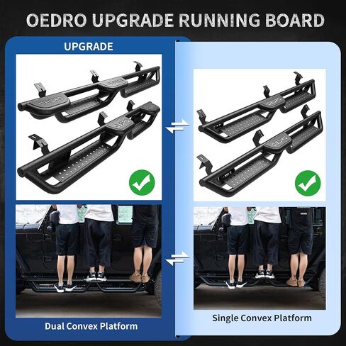 لوحات تشغيل OEDRO مقاس 6 بوصات متوافقة مع كابينة تويوتا تاكوما المزدوجة 2005-2023، قضبان جانبية مطورة، قضبان Nerf للشاحنات الثقيلة ذات ملمس أسود in Kuwait