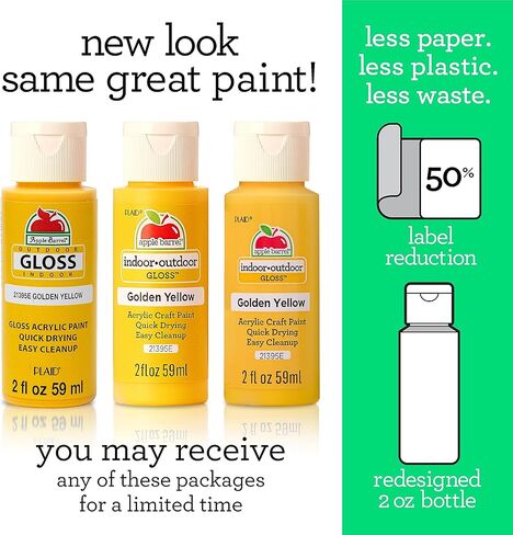 Apple Barrel 21395 Gloss Finish Acrylic Paint, 2 oz., Golden Yellow- (Pack of 3) in Saudi Arabia