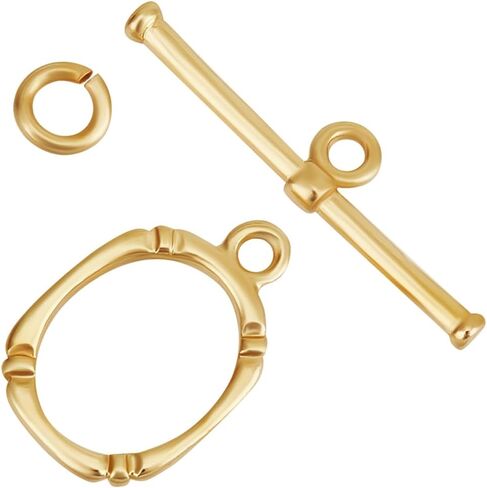 Beebeecraft 1 Box 10 مجموعات تبديل مجوهرات Clasp مجموعات حقيقية 18K الذهب المطلي النحاس البيضاوي T بار الارتباط in Saudi Arabia