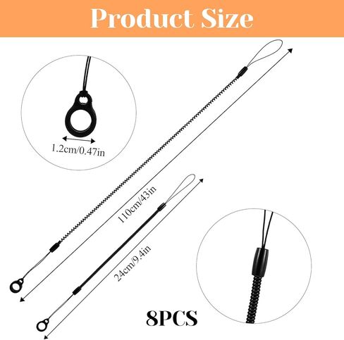 8 PCS Pen Leash ، مقود القلم للحافظة مع حلقات السيليكون ، حبل الحبل المرن ، سلسلة أقلام مضادة لخسارة لربط القلم على الشاشة التي تعمل باللمس in Kuwait