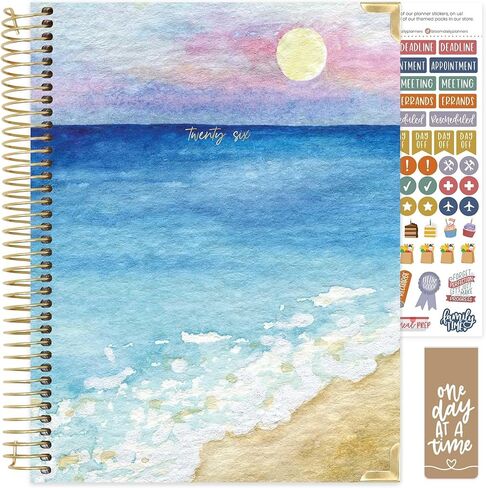 bloom daily planners HARDCOVER 2026 Planner (January to December) - 8.5" x 11" Weekly & Monthly Dated Agenda Organizer Book with Stickers & Tabs - Coastal Calm in Saudi Arabia