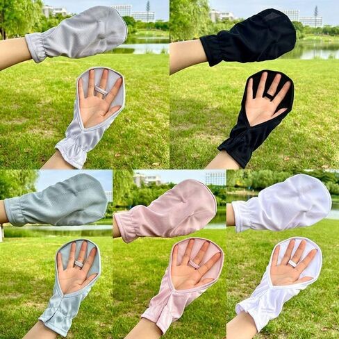 Summer sun protection sleeve horseshoe sleeve UV protection arm sleeve ice silk sun protection riding and driving gloves in Saudi Arabia