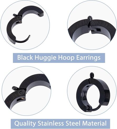DICOSMETIC 12Pcs Huggie Hoop Earring Findings Stainless Steel Huggie Earring with Loop 15x13x4mm Leverback Earring Findings Hook Ring Earwire Connector for DIY Earrings Making, Hole: 1.4mm in Saudi Arabia