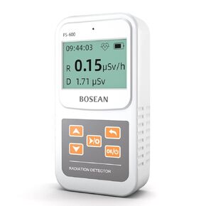 Geiger Counter Nuclear Radiation Detector Dosage Alarm Professional High Accuracy Radioactive Detector Meter Beta Gamma X Ray Data Tester Marble Dosimeter (Black)