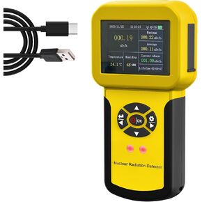 HOLDPEAK Geiger Counter Nuclear Radiation Detector, Radiation Dosimeter Beta Gamma X-ray Detection Meter with LCD Display, Rechargeable Radiation Monitor Meter with 5 Dosage Units Switched, RH, Temp in Kuwait