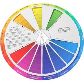 1Pcs Color Wheel Color Paint Mixing Learning Guide Art Teaching Tool Color Wheels International Standard Gradient Color Wheel for Makeup Blending Board Chart