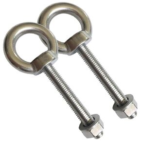 Stainless Steel Eye Bolt, 2pack M10 Shoulder Eye Bolts 3/8" X 2.75"with Nuts and Washer Thread Lifting Ring Eyebolt