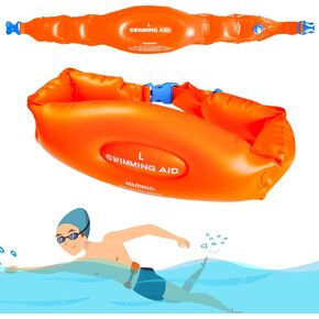 Swim Belts for Kids and Adults,Inflatable Swimming Training Aid,Back Float Safety Swim Trainer,Portable Pool Swim Float Water Aerobics Equipment Swim Buoy Waist Belts for Toddler Children