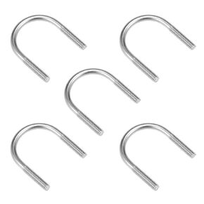 uxcell U-Bolts 5pcs 1.06"(27mm) Inner Width 47mm Length M6 304 Stainless Steel U-Bolt Fastener for 27mm Pipe Dia
