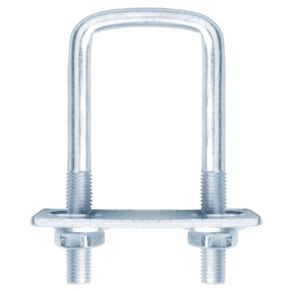 10 Pcs Square U-Bolt 2 Inch Inner Width, Galvanized Steel Square Trailer U-Bolt, Bending U-Bolts, Interior/Exterior Coarse Thread U-Bolt, Adjustable Length: 65-100mm(2-1/2"-4")