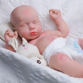 JIZHI 16 inch Realistic Weighted Silicone Reborn Baby Doll - Full Body Soft Platinum Silicone, Lifelike Newborn Dolls Gift & Accessories for Kids 3+