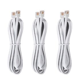 RJ12 Cable Phone Cord RJ12 6P6C Male to Male Straight Wired for Both Data and Voice Use White - 10Feet3 Pack