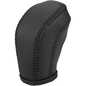 Gear Shift Knob Cover for Buick Excelle 09-15 with Black Stitches Durable | Interior Transmission Shifter Boot Lever Cover Black Faux Leather 1 Pcs