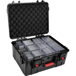 Graded Card Storage Box Compatible with 150+ BGS/PSA/FGS/SGC/CGC/HGA/GMA Graded Sports Trading Card, Graded Card Case for Top Loaders