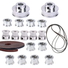 1set GT2 Idler Pulleys 5mm bore with Bearings + 5Meters 2GT 6MM Branded Dustproof Timing Belt 20T Pulley 40T Bore 8mm Wheels 860MM Belt Loop Compatible with VzBoT VZ235 3D Printer CNC Parts