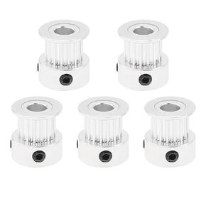 5 Pack GT2 Pulley 16 Teeth 5mm Bore 16T Timing Belt Pulley Wheel Aluminum for 3D Printer